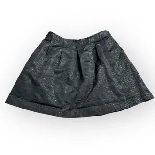 Photo of Tommy Hilfiger Mini Skirt Women's 12 Black Pleated A-Line Textured Plaid